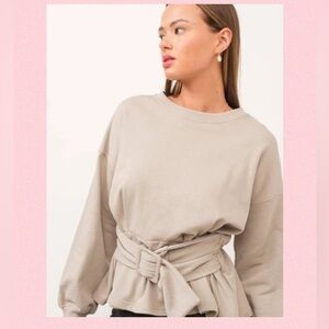 💖French Terry Belted Peplum Sweatshirt💖
